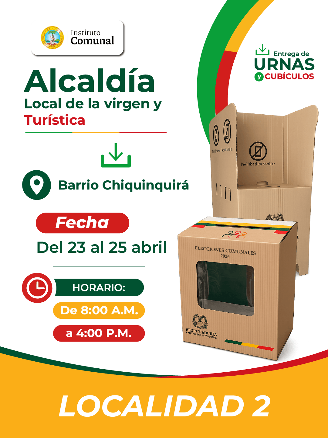Inicia la entrega de urnas y cubículos para las elecciones de Juntas de Acción Comunal 2026